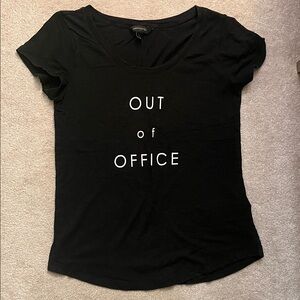 Banana Republic Black OUT OF OFFICE Mini Tee